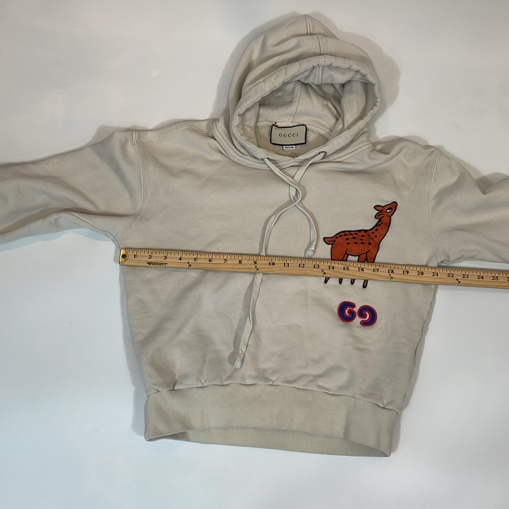 Gucci patch detail Sika deer hoodie in white size XS Unisex GG logo - Picture 6 of 11